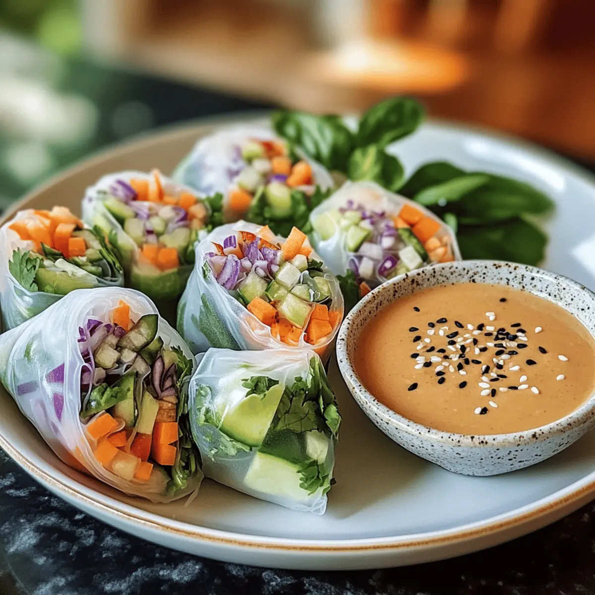 Leckere Sommerrollen mit Erdnussdip für jeden Tag