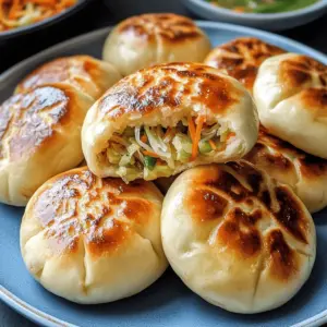 Pfannengerösteter Kohl und Nudelbrötchen