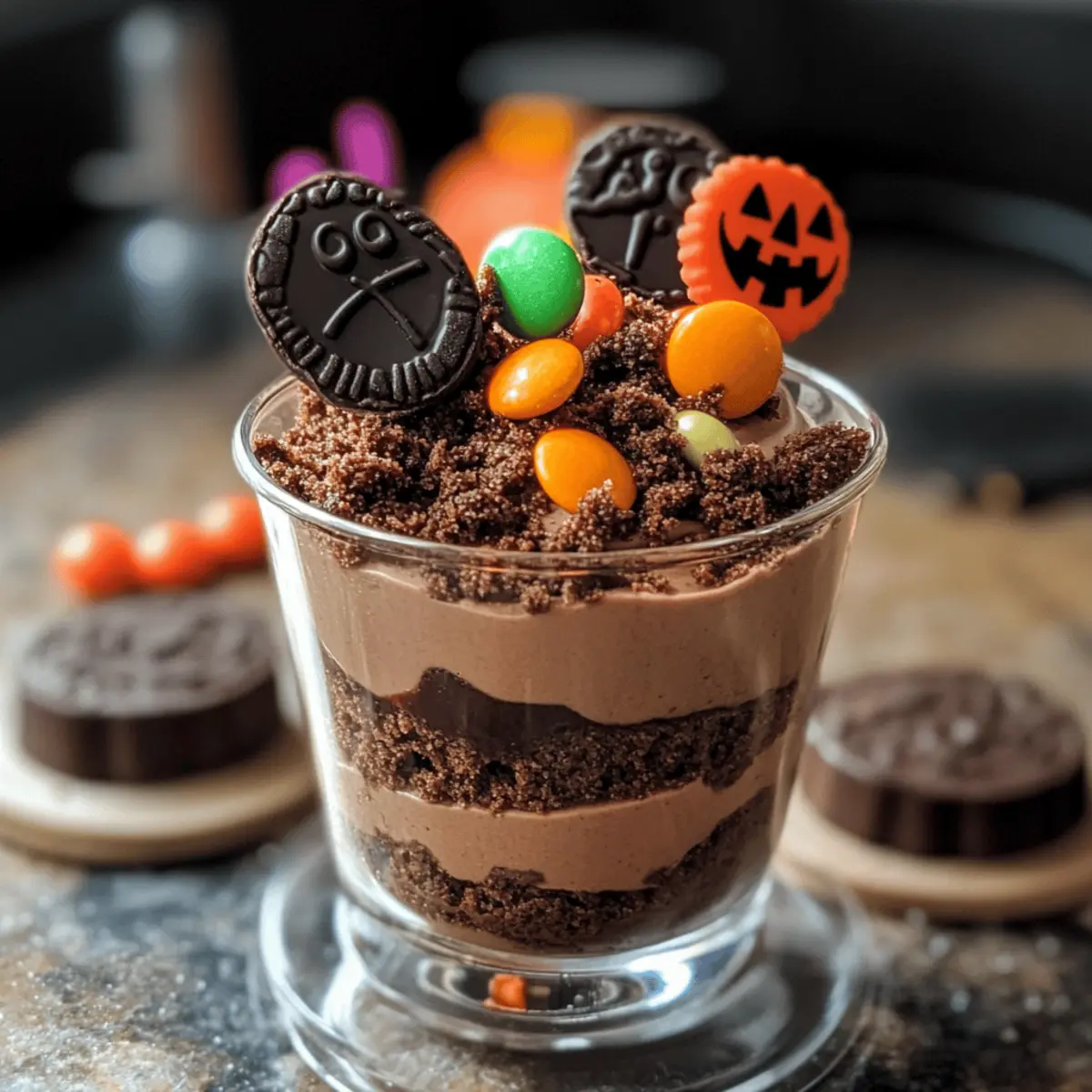 Gruselige Mousse au Chocolat für Halloween