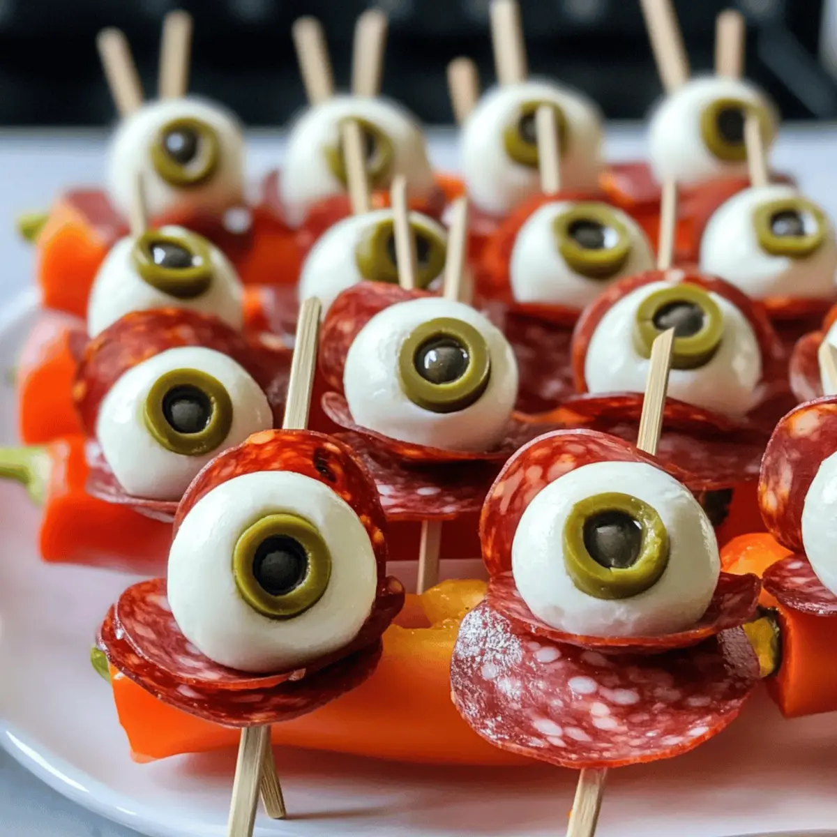 Spießige Salami-Augen für eine gruselige Halloween-Party