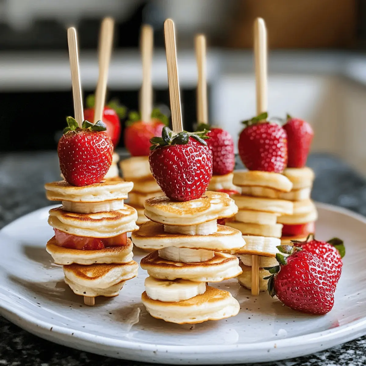 Erdbeer-Bananen-Pfannkuchen-Spieße ganz leicht gemacht