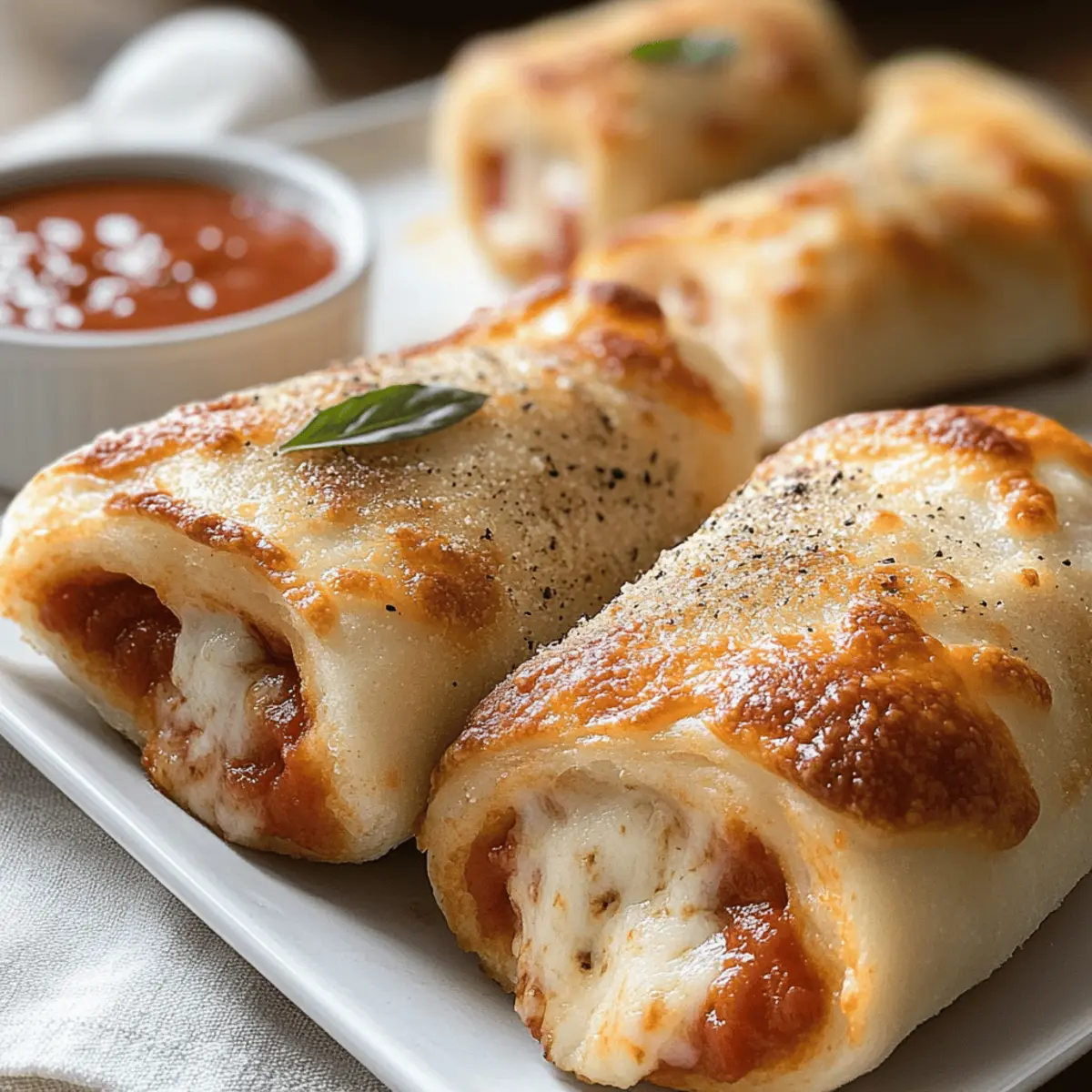 Knusprige Gefüllte Pizzabrötchen für Feste