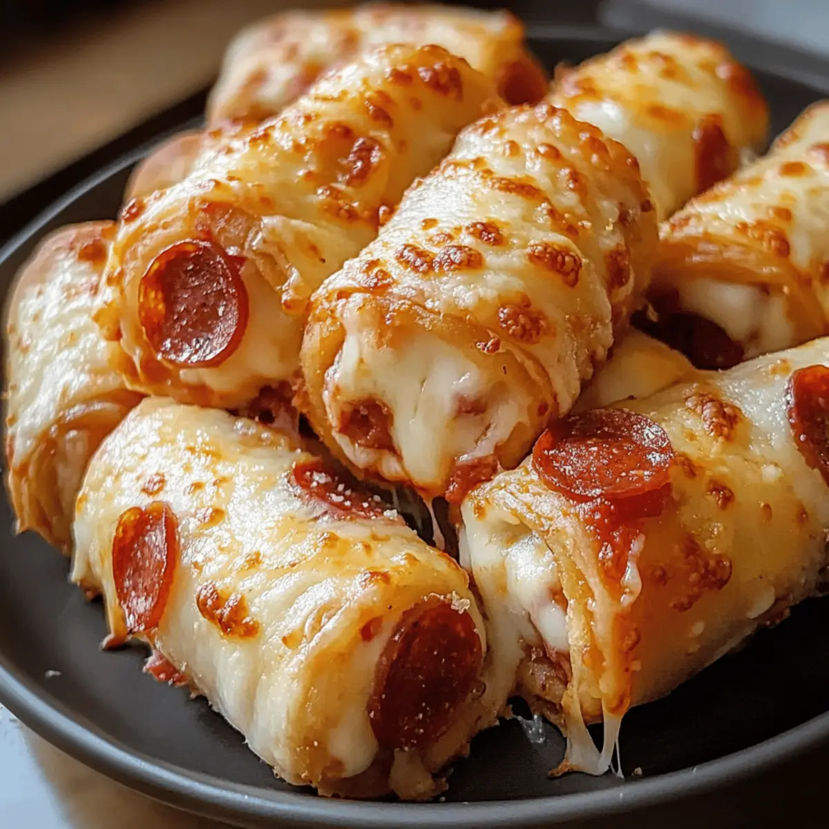 Käse-Pepperoni-Pizza-Rollen für blitzschnelle Snacks