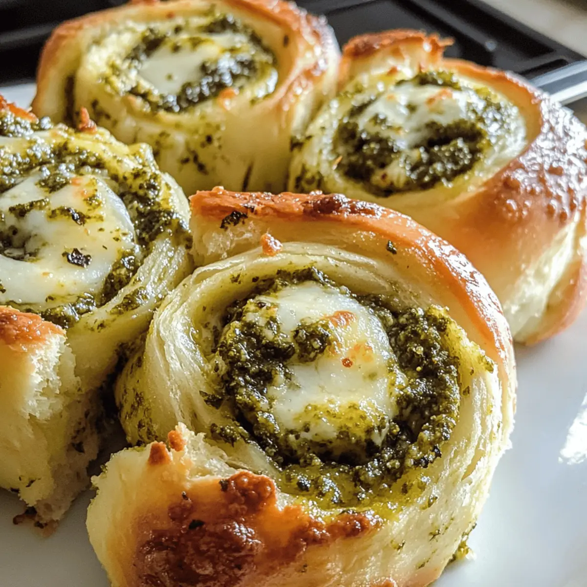 Pizzaschnecken mit Pesto und Mozzarella - Einfach unwiderstehlich!