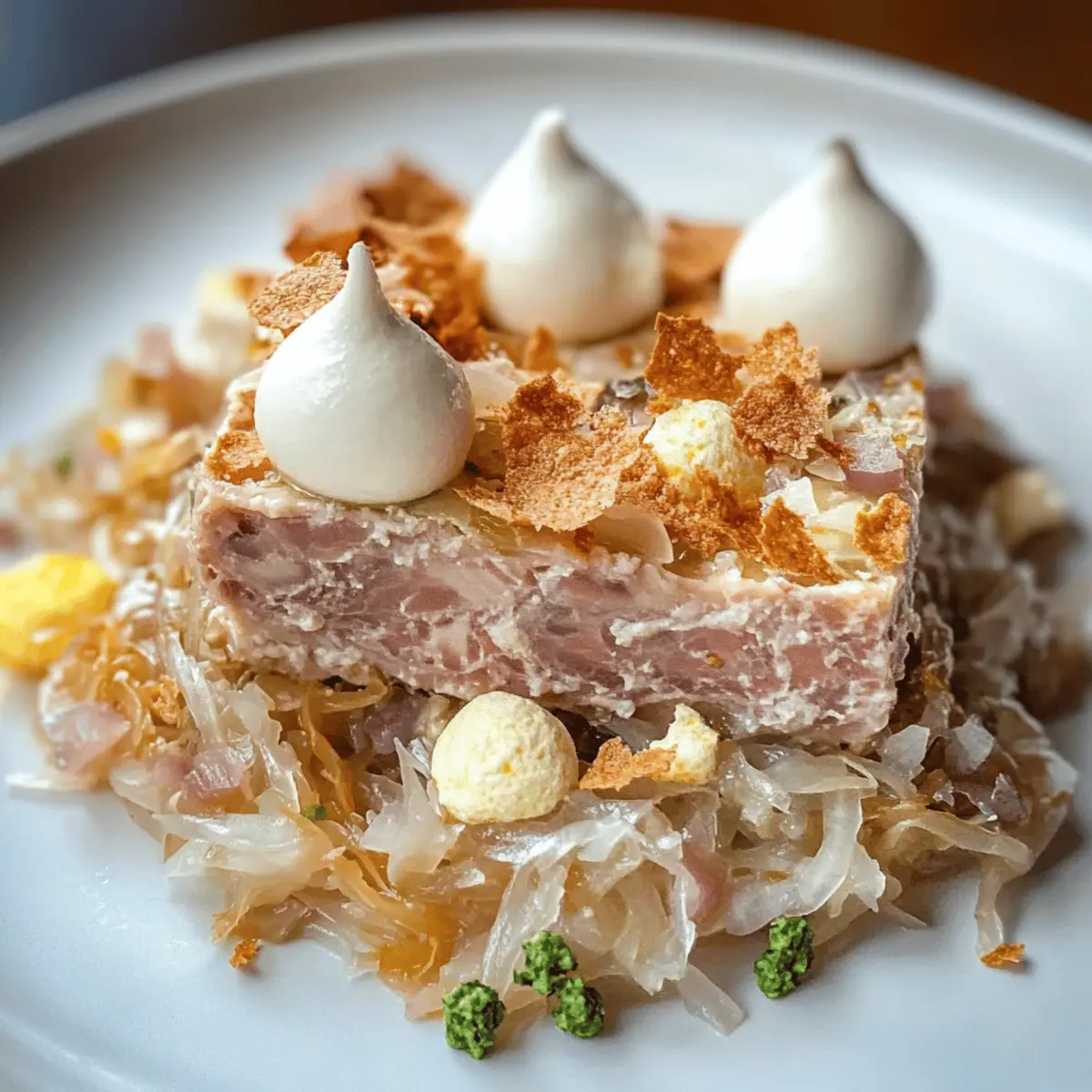 Sauerkraut mit Zitronengras und Baiser Genuss