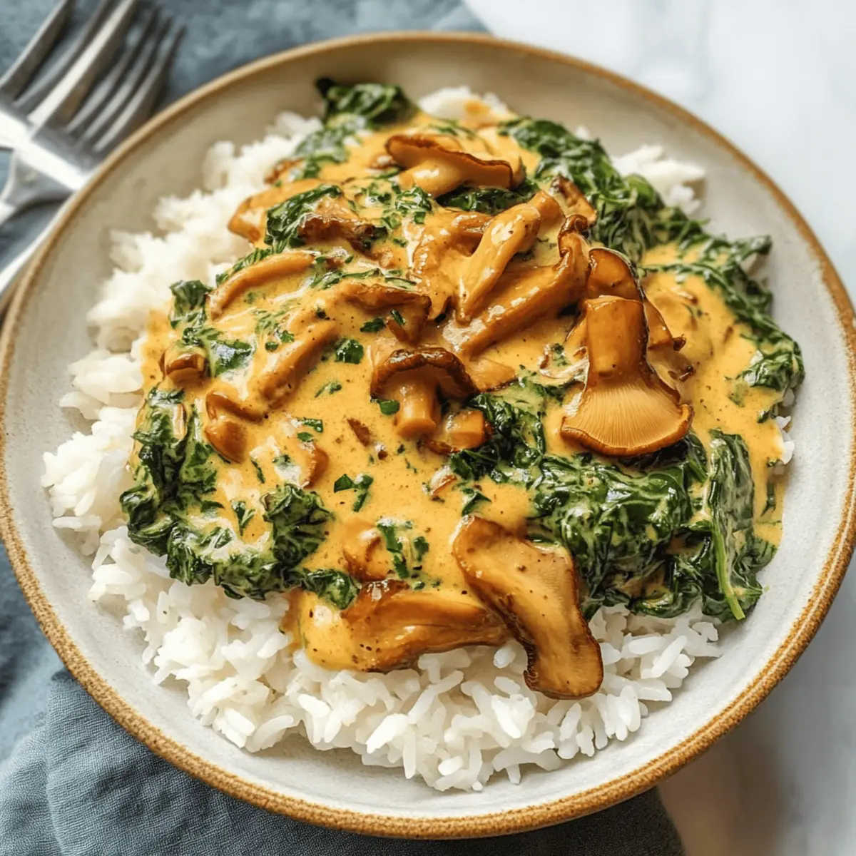 Pfifferlinge mit Spinat-Rahm-Soße genießen