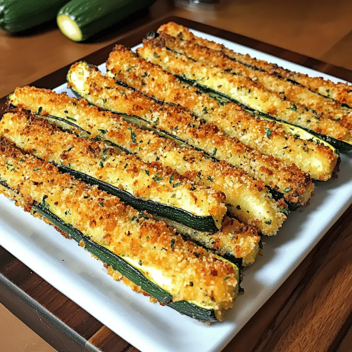 Krosse gebackene Zucchini-Streifen für Genuss ohne Reue