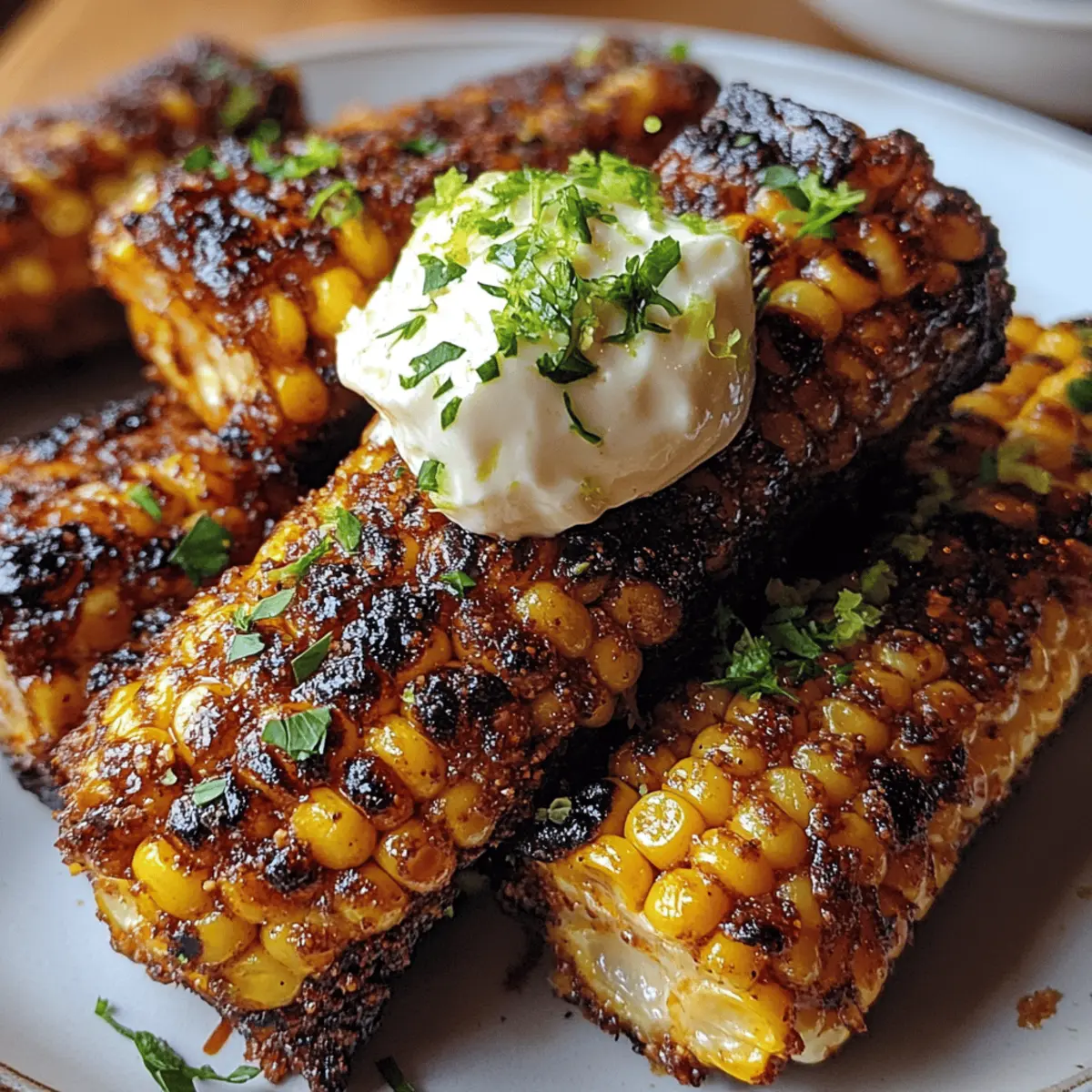 Vegane Maisrippchen mit Chili und Limettencreme