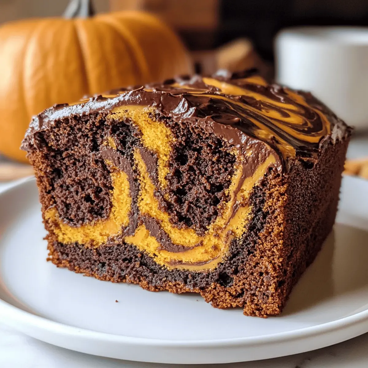 Kürbis-Marmorkuchen (vegan) mit Schokoladenswirl