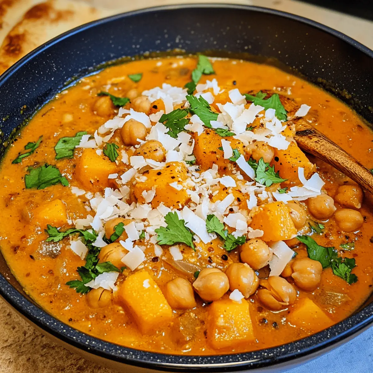 Kürbis-Curry-Rezept mit Kichererbsen und Kokos