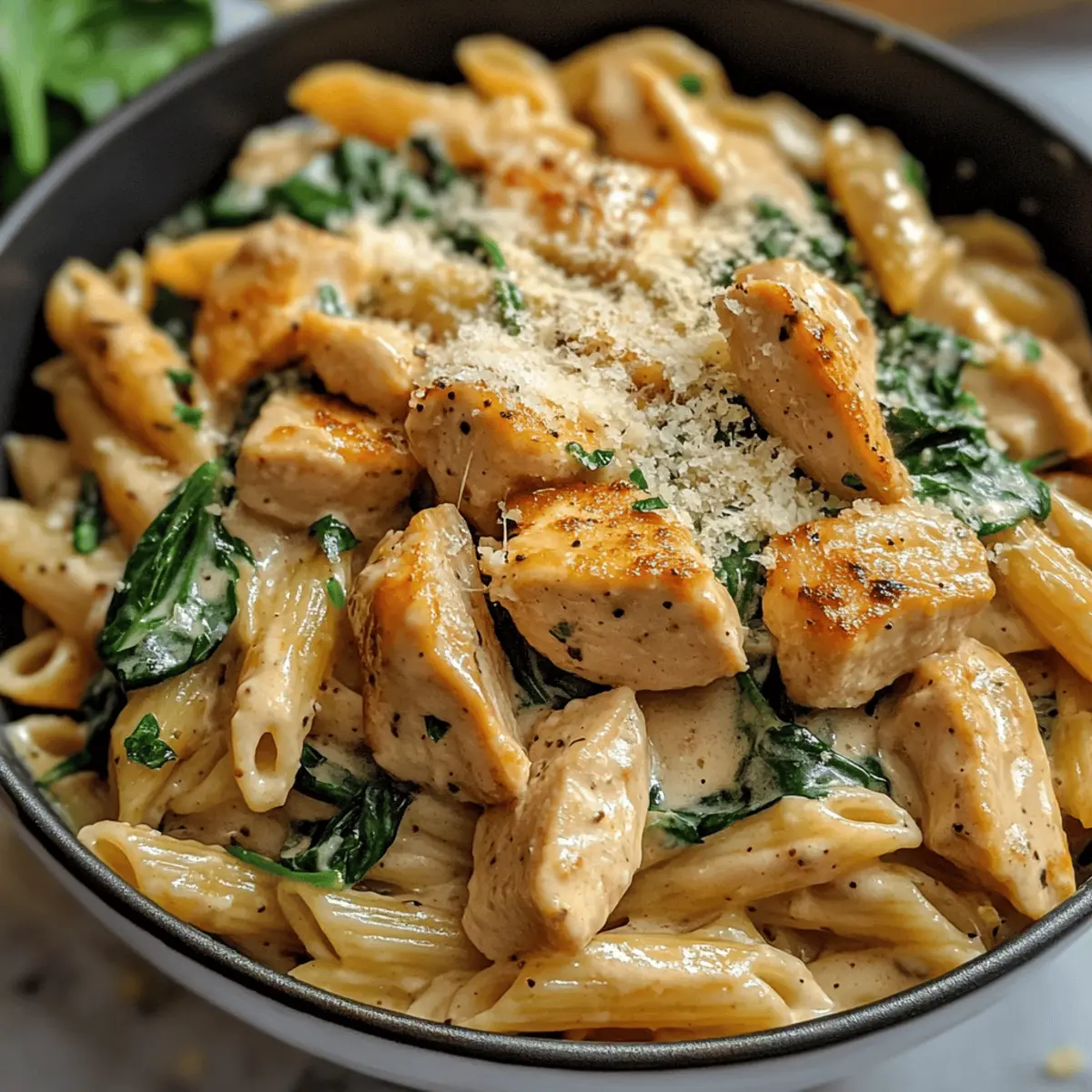 Gesunde Knoblauch Parmesan Hühnchen Pasta Rezept