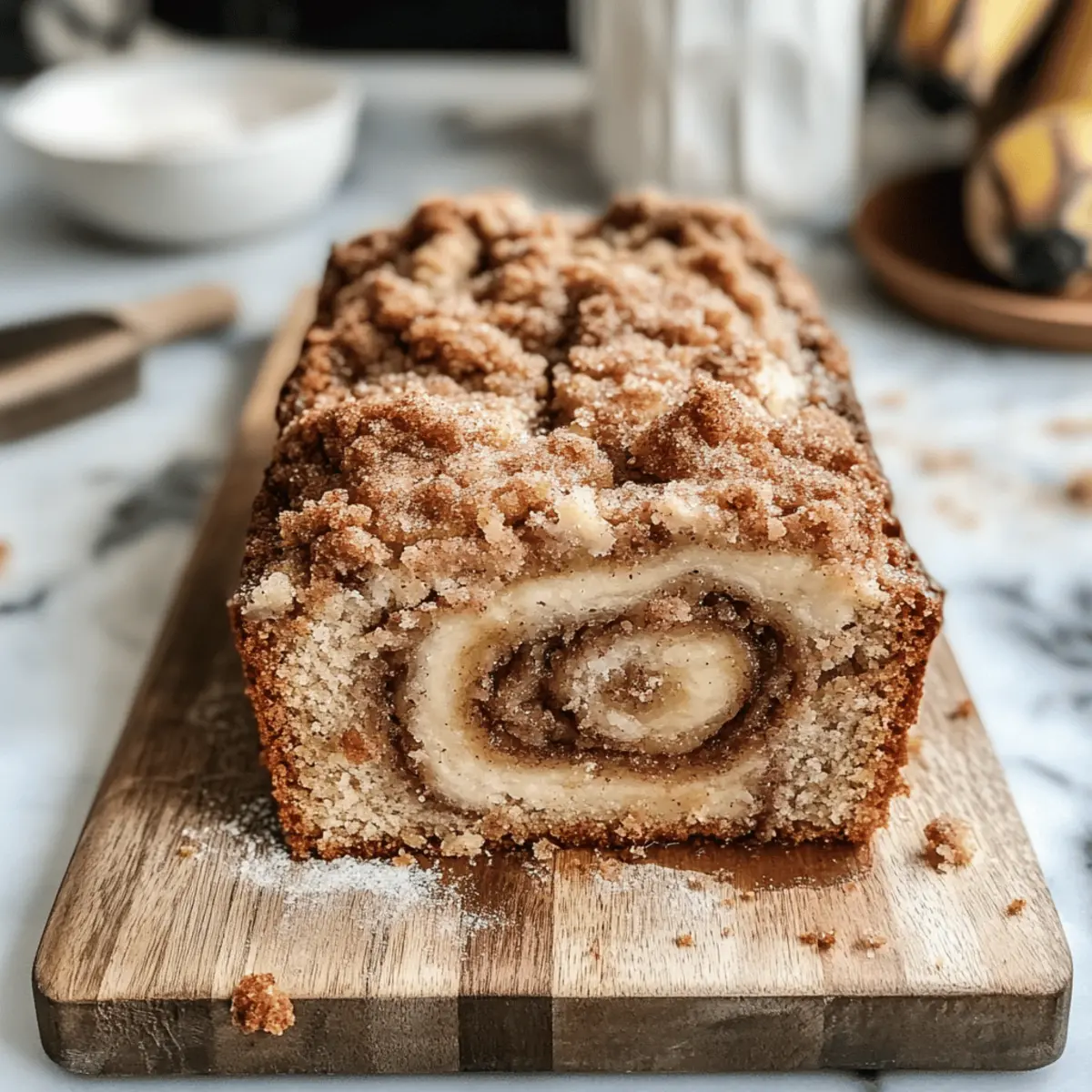 Veganes Zimt-Strudel Bananenbrot mit Streuseln