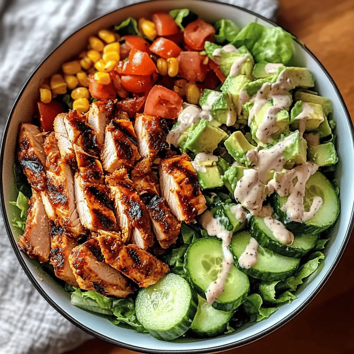 BBQ Hähnchen Geschnittener Salat für heiße Tage