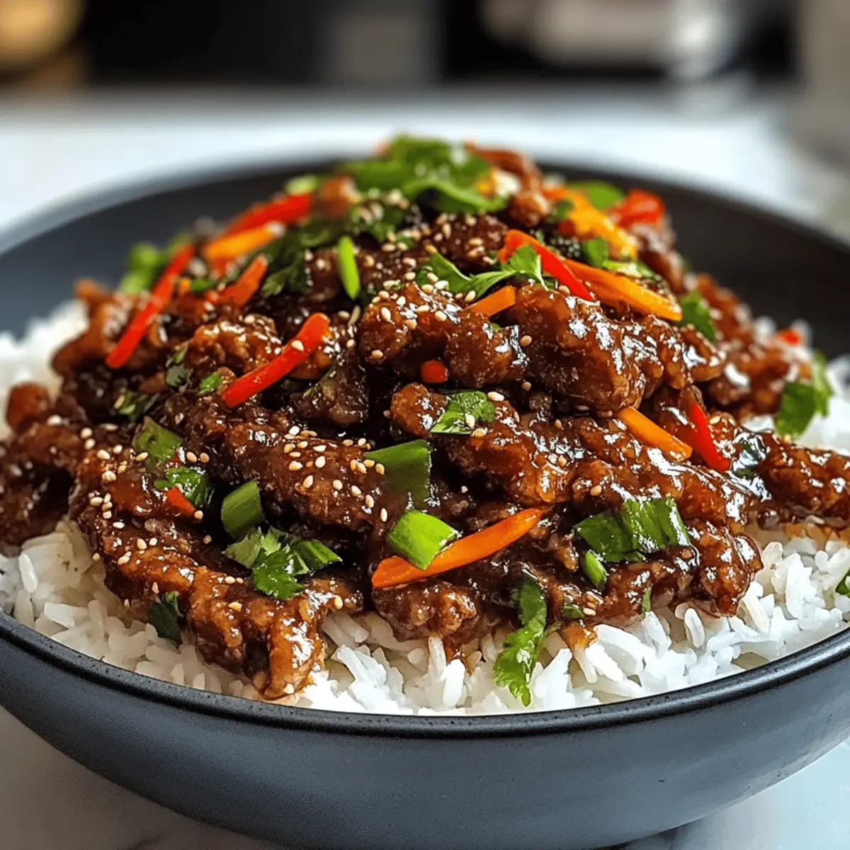 Crispy Chilli Beef Reis für ein schnelles Abendessen