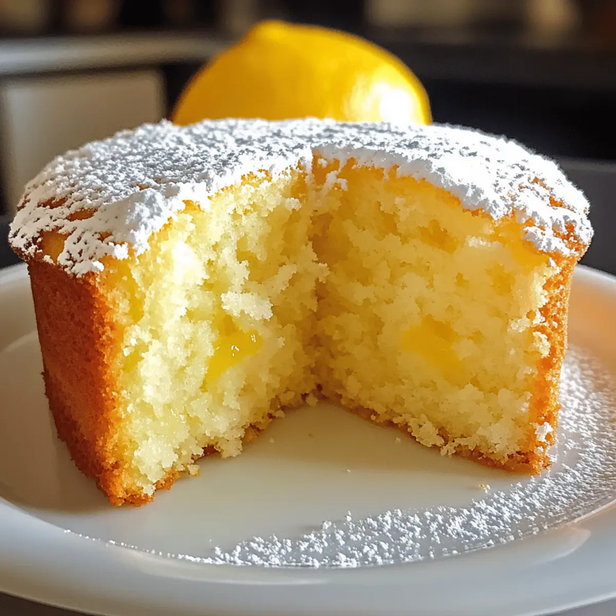 Zitronenkuchen mit Puderzucker für Genießer