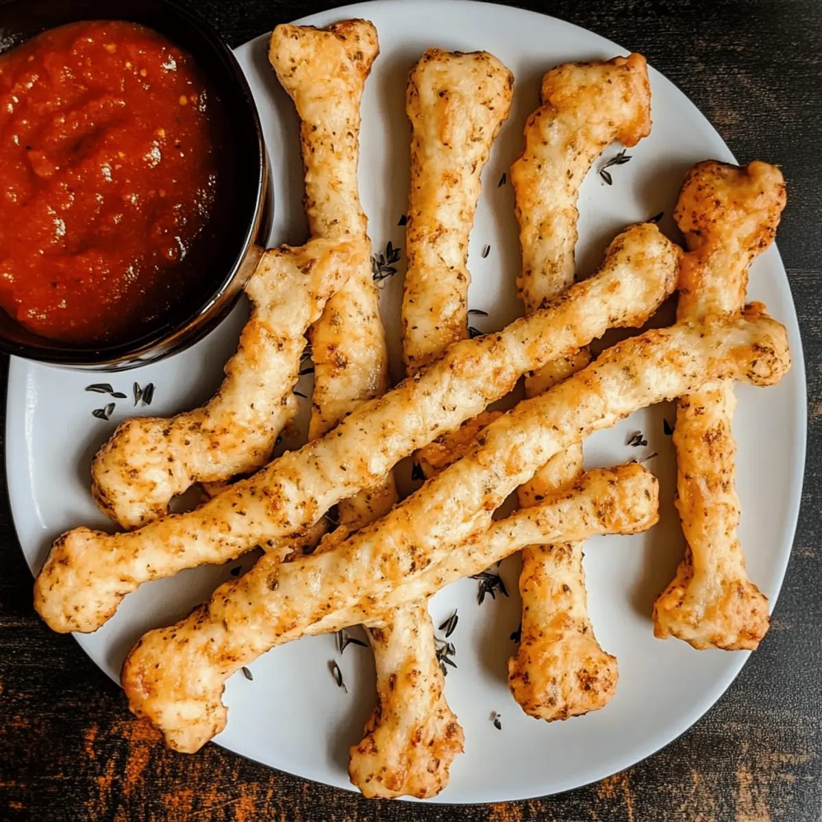 Gruselige Käse-Halloween-Brotstangen-Knochen Rezept