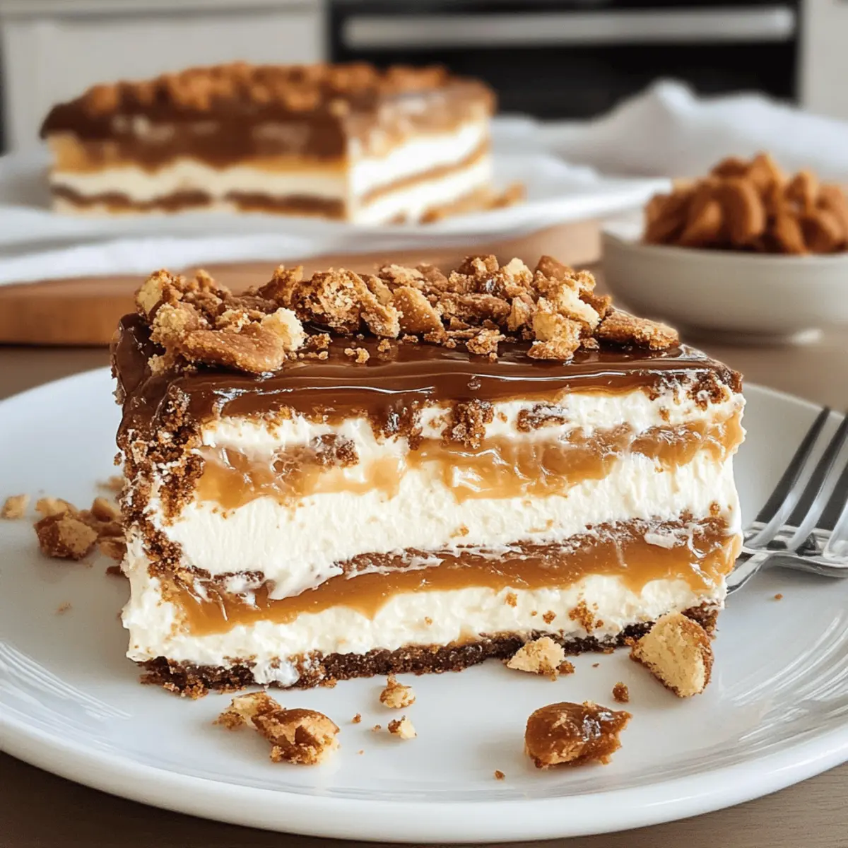 Butterkeks-Kuchen ohne Backen mit Milchmädchen Karamell