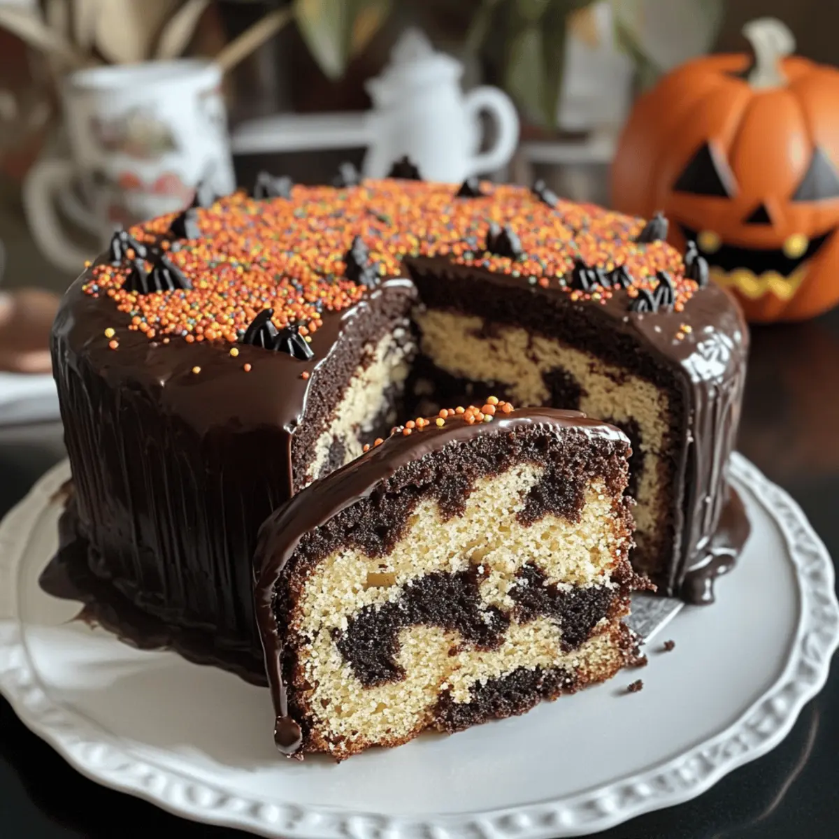 Fledermaus Überraschung Kuchen für ein süßes Halloween