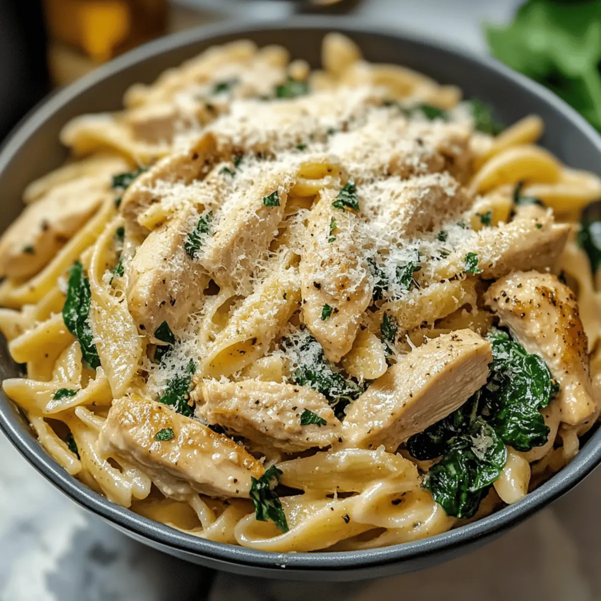 Gesunde Knoblauch Parmesan Hähnchen Pasta Rezept