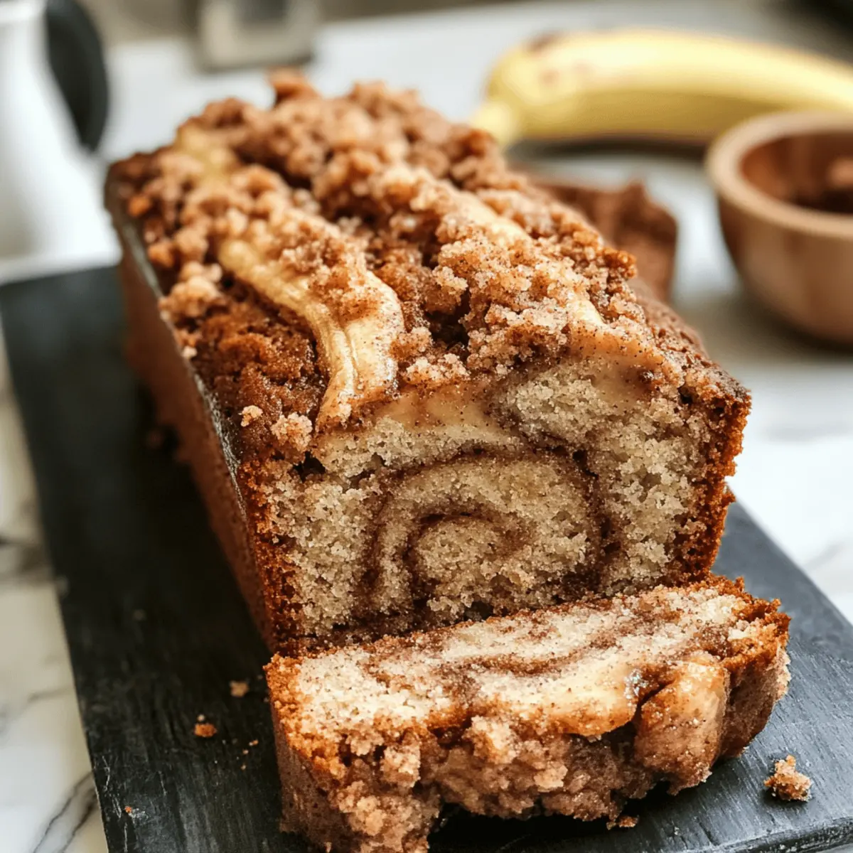 Veganes Zimt-Strudel Bananenbrot mit Streuseln