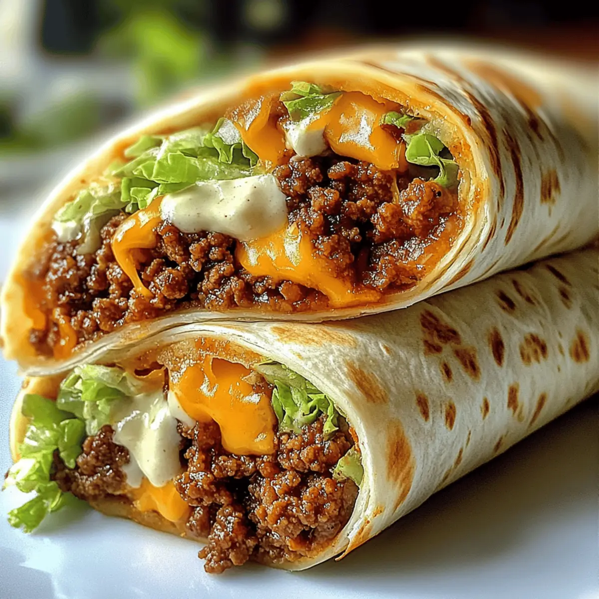 Big Mac Wrap mit Hackfleisch und Käse für Freude beim Essen