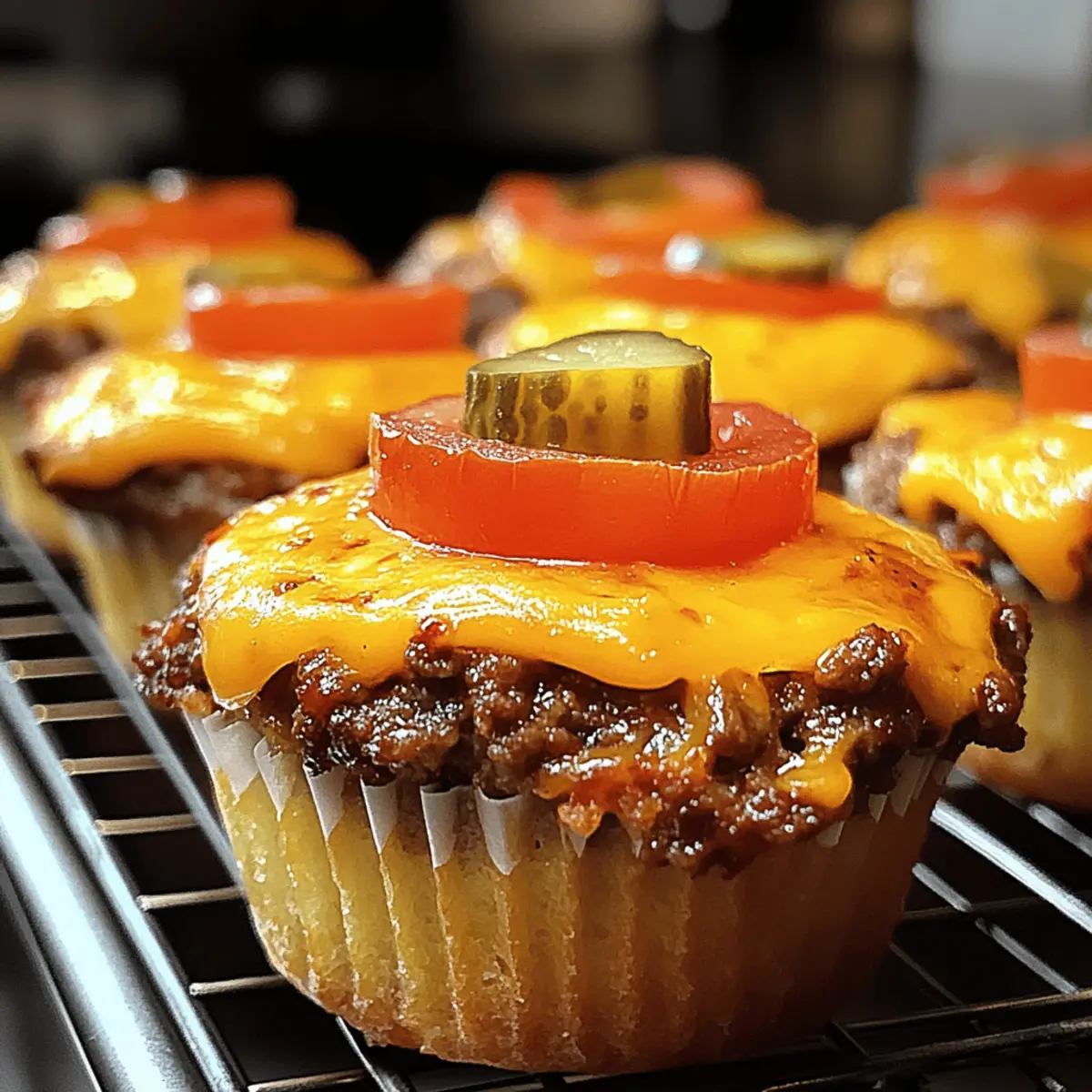 Cheeseburger Muffins backen: Einfache Party Snacks