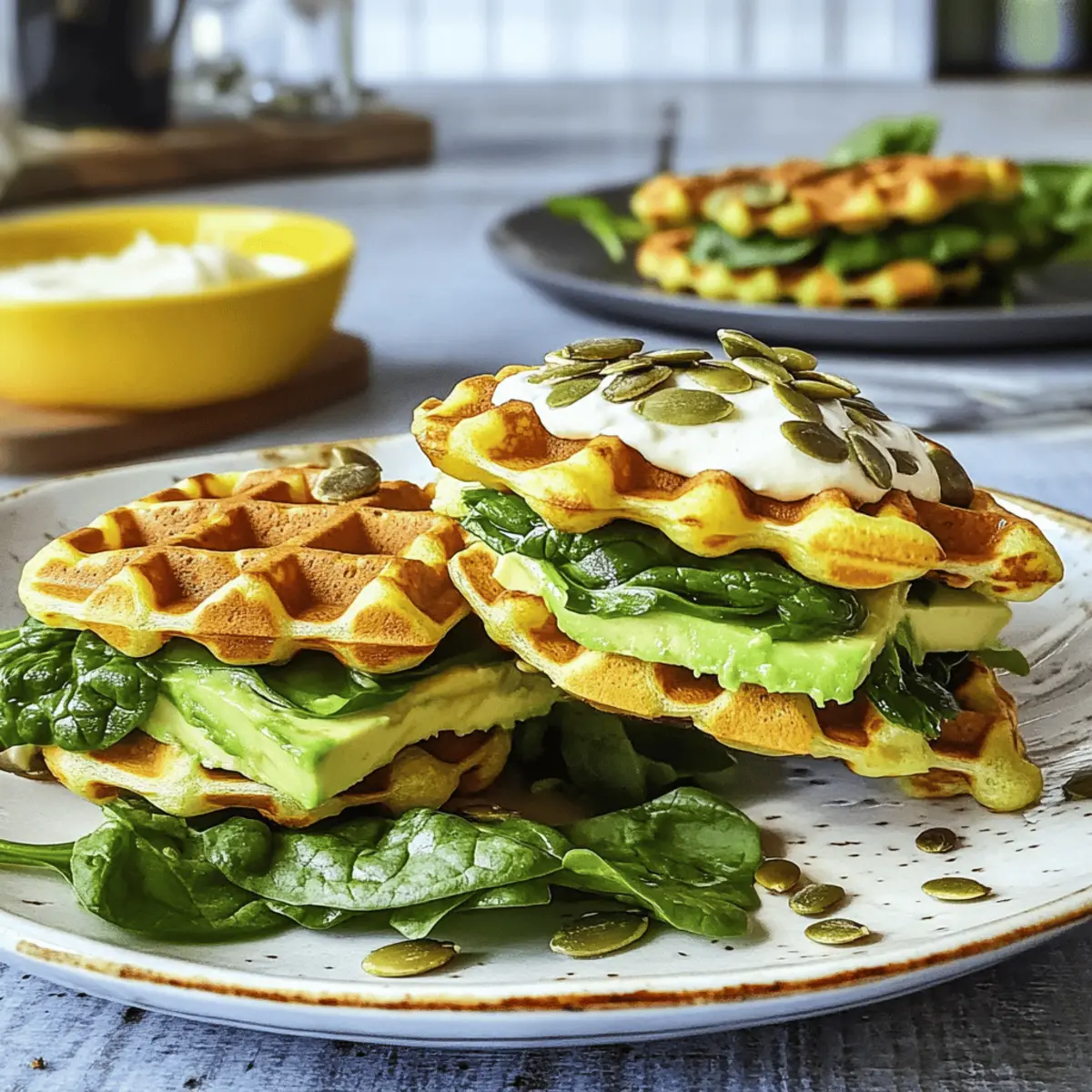 Mini-Waffel-Sandwich mit Spinat – Gesund und lecker