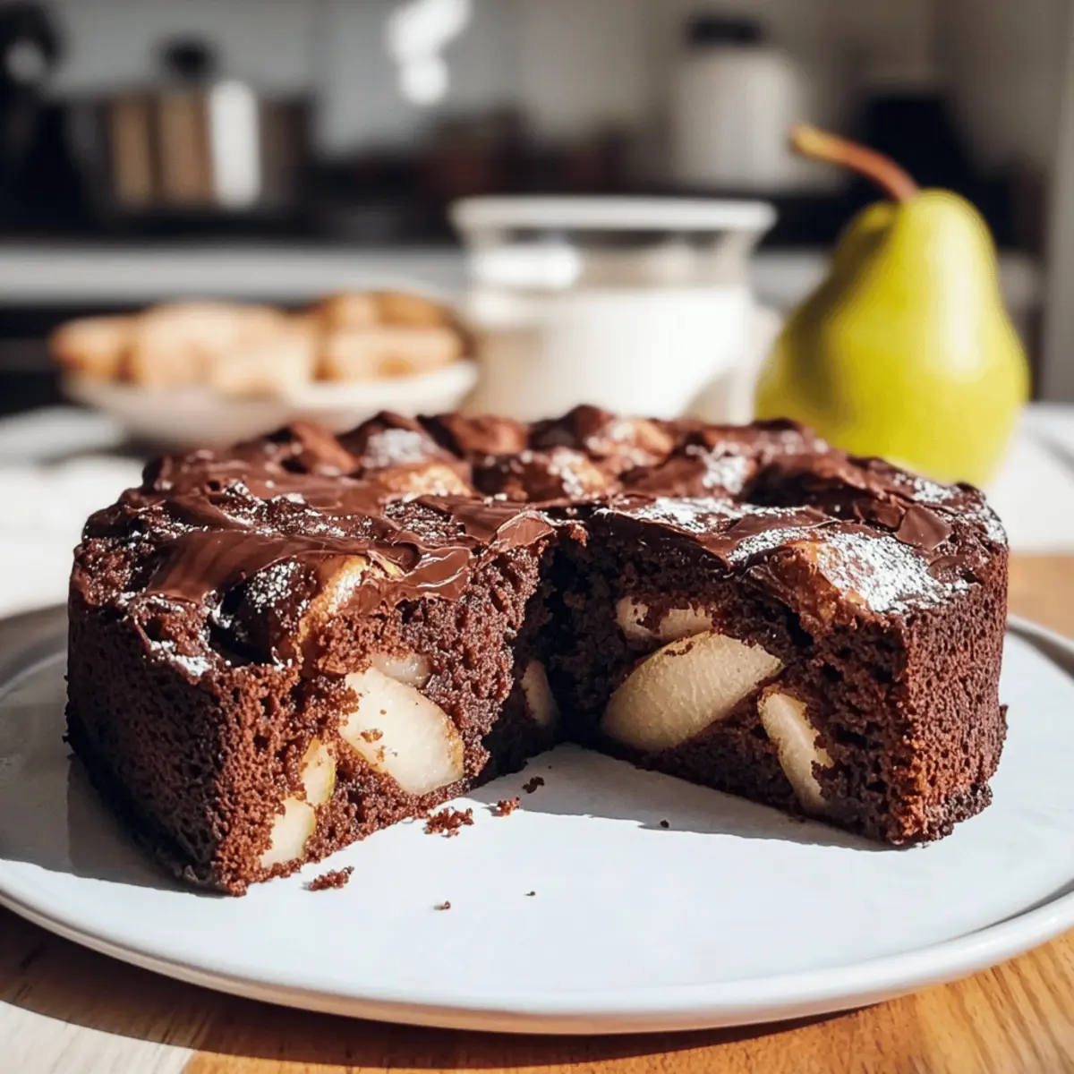 Saftiger Schoko-Birnen-Kuchen für wahre Schokoladenliebhaber