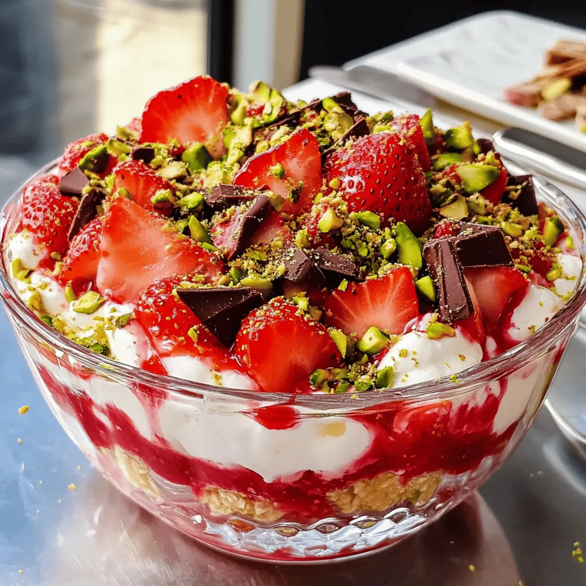 Einfaches Erdbeerkuss-Dessert für heiße Sommertage