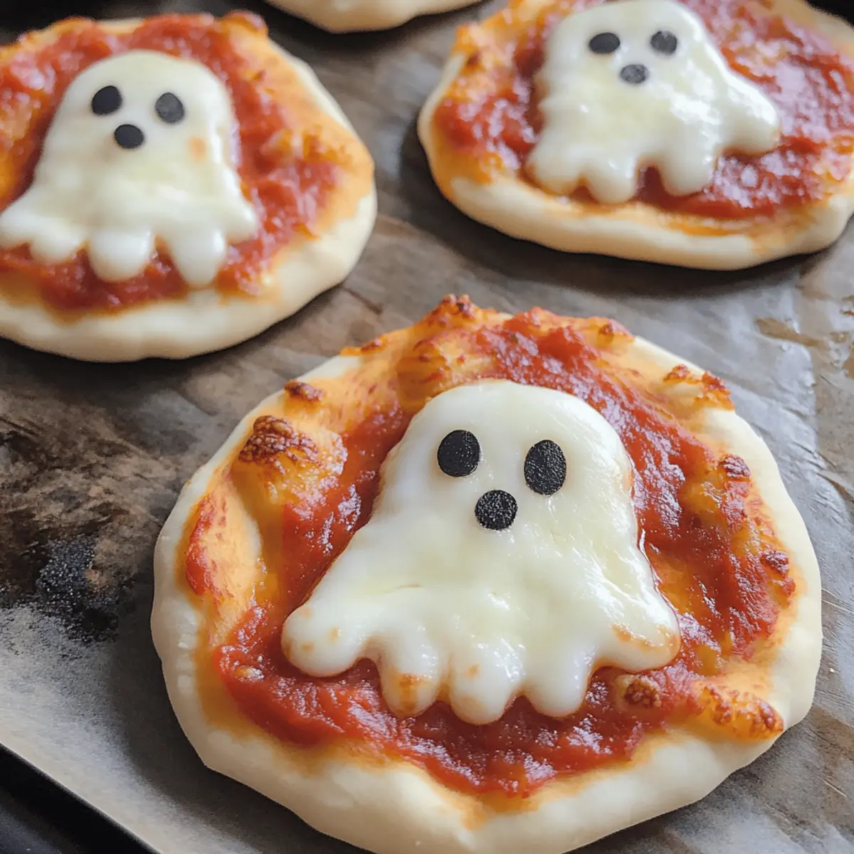 Gespenstische Mini-Geisterpizzas für Halloween Spaß