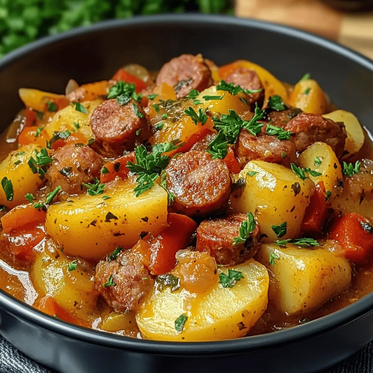 Kartoffelgulasch mit Wurst: Herzhaftes Genussrezept