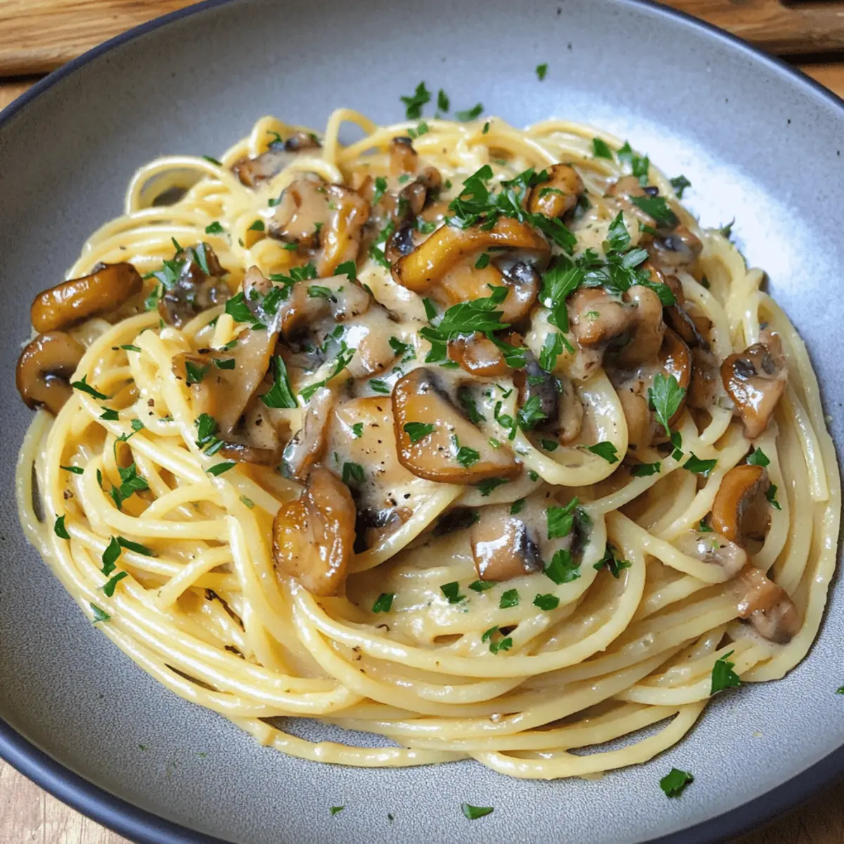 Spaghetti mit Pfifferlingen in cremiger Sauce