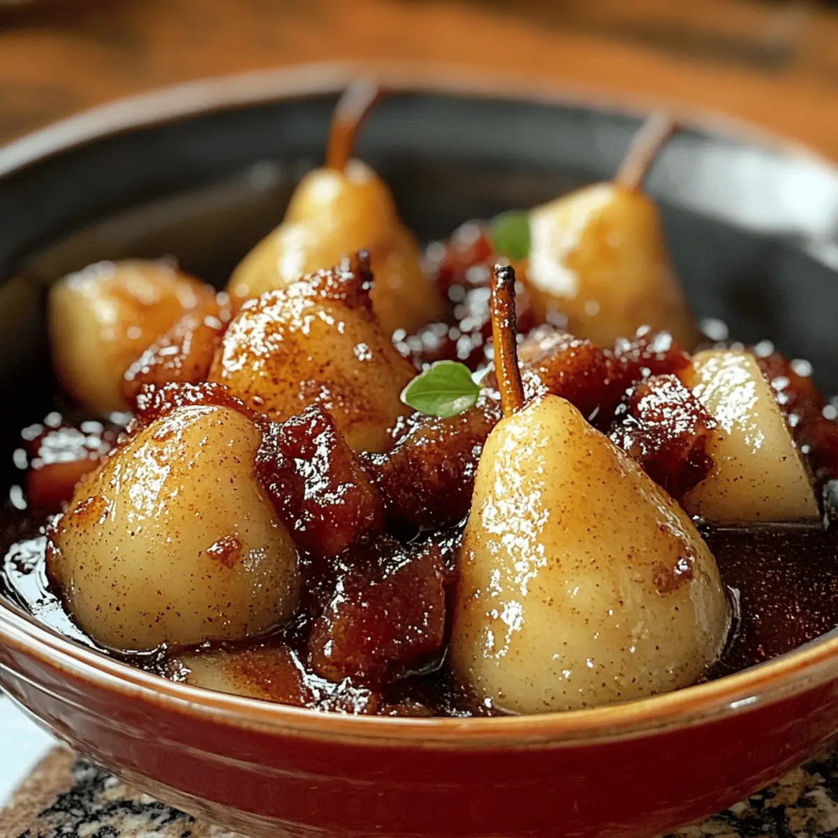 Langsam gekochte Zimt-Birnen-Delikatesse für Genießer