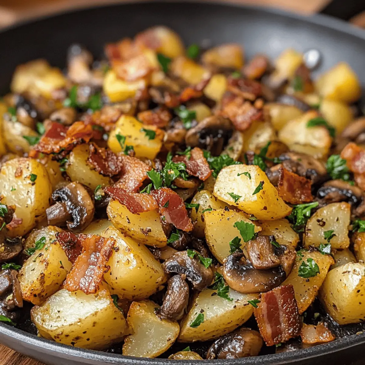Schnelle Kartoffel Pilz Speck Pfanne für Stressfreie Abende