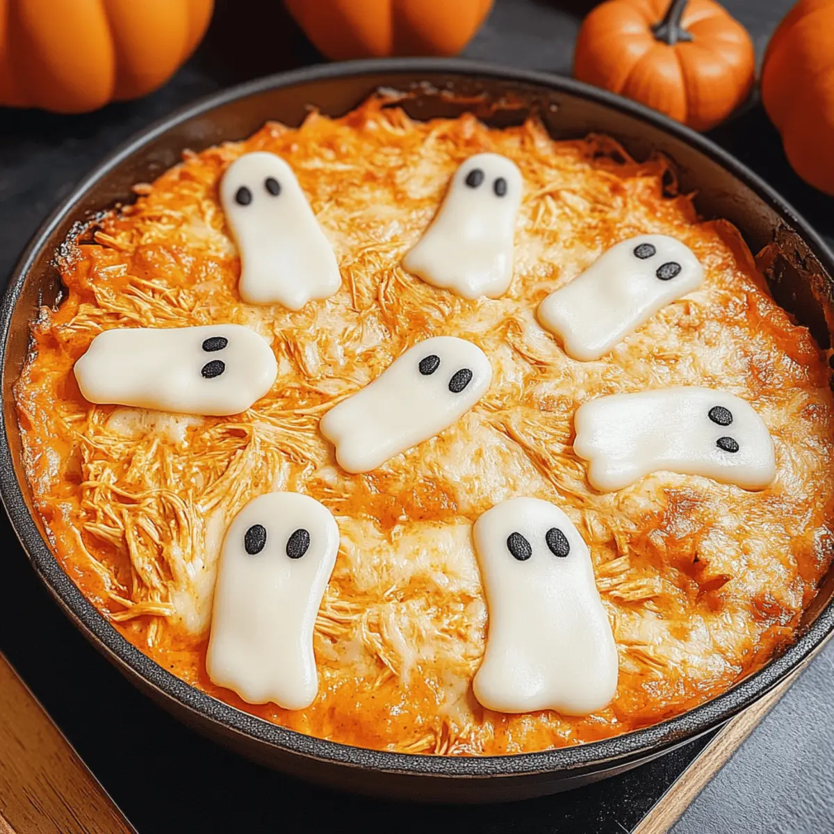 Halloween Buffalo-Hühnchen-Dip für Grusel-Spaß