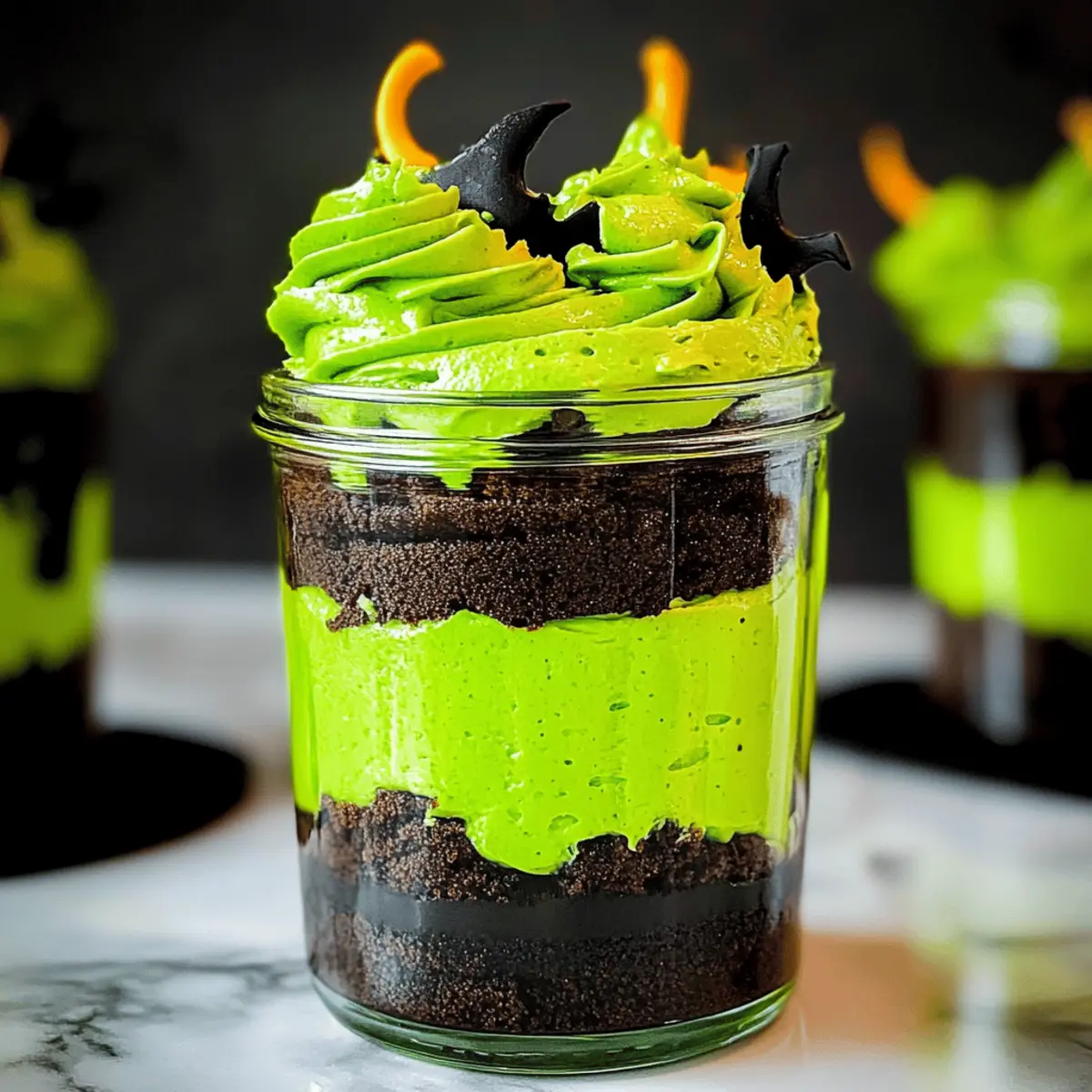 Hexenbrühe Halloween Kuchen Gläser für Festliche Freude