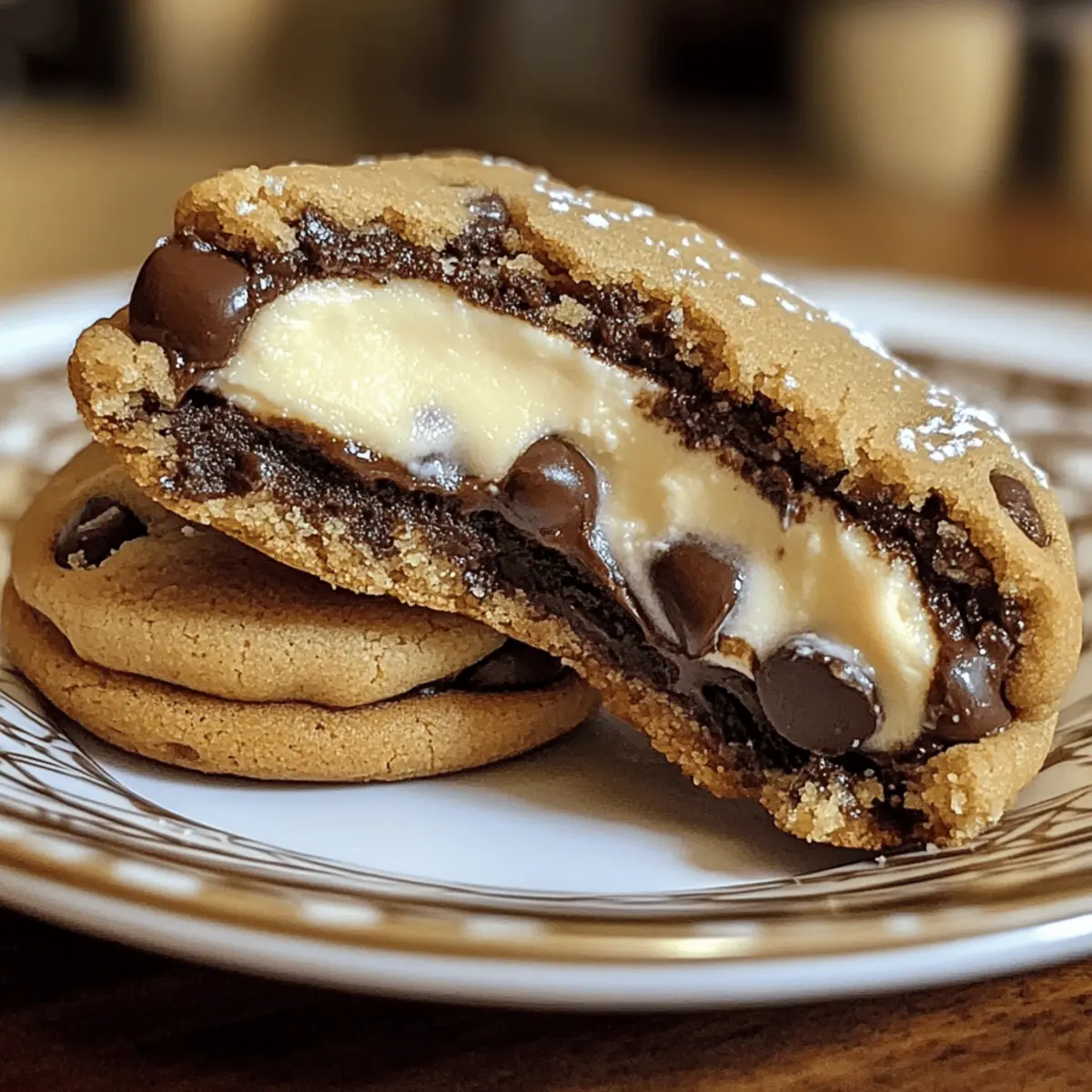 Käsekuchengefüllte Schokoladenkekse köstlicher Genuss