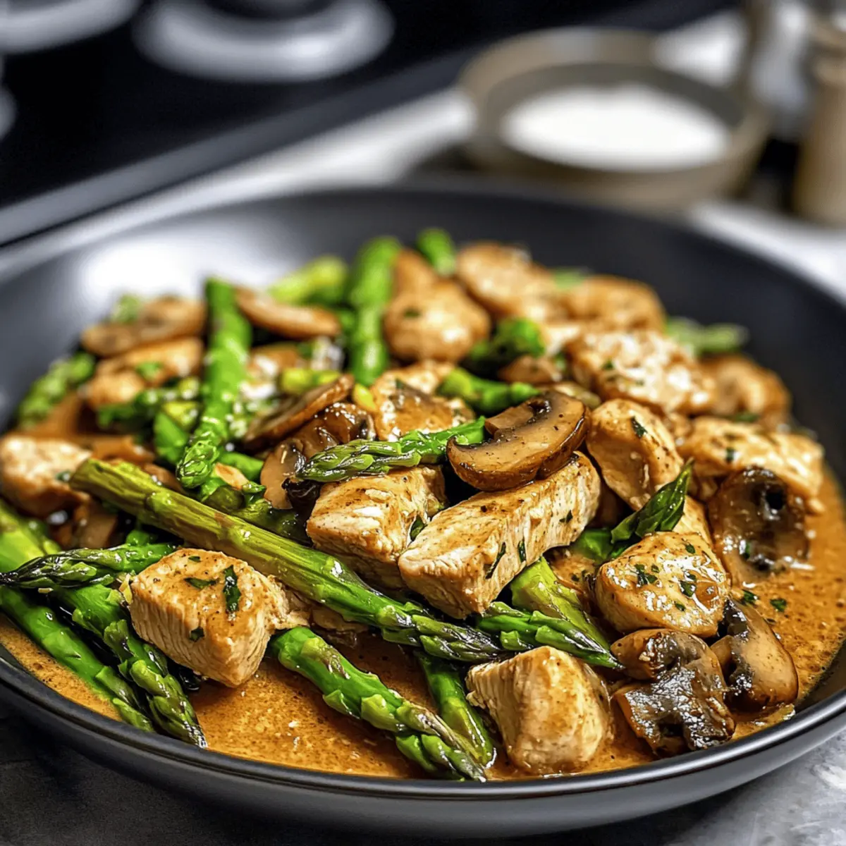 Schnelle Putenpfanne Spargel Pilze für jeden Tag