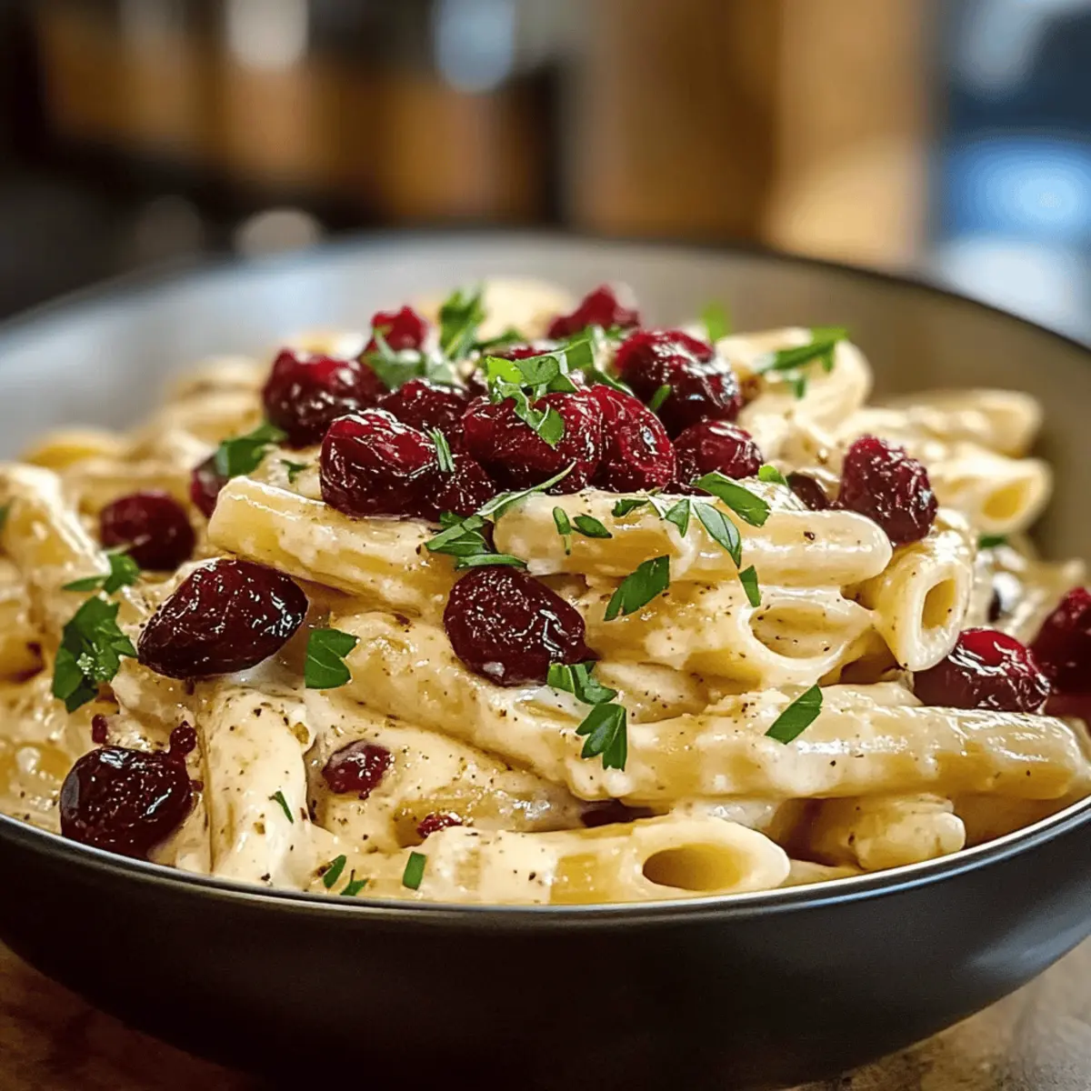 Brie Pasta Preiselbeeren Kompott für Feinschmecker