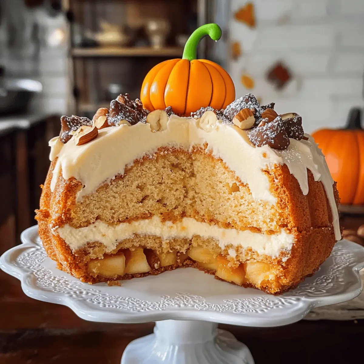 Herbstlicher Halloween-Gugelhopf mit Apfelmus