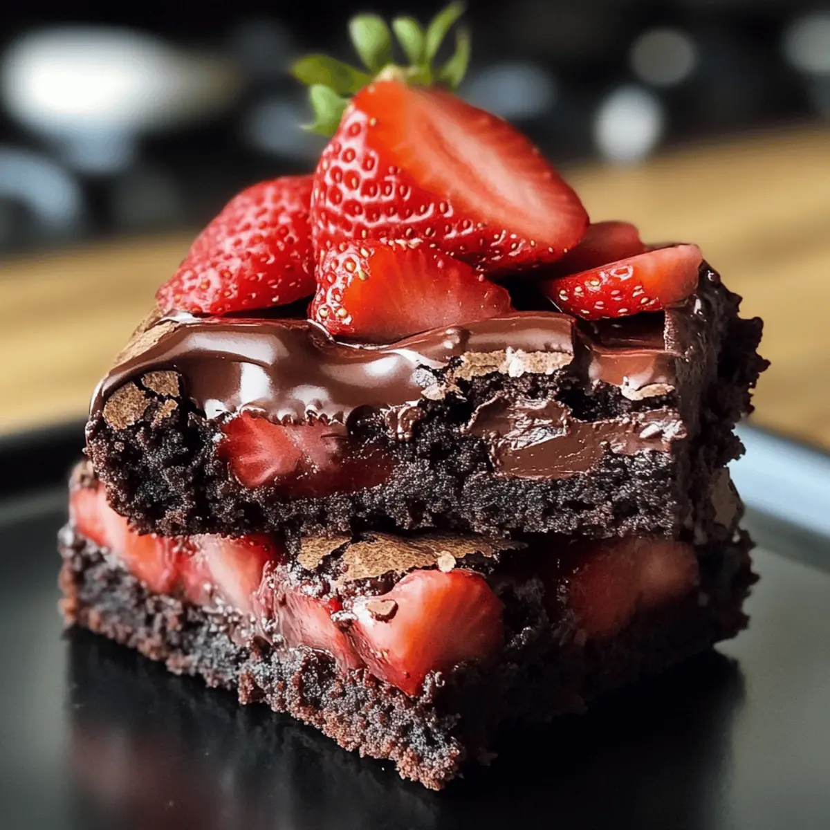 Schoko Erdbeer Brownies für fudgy Genuss