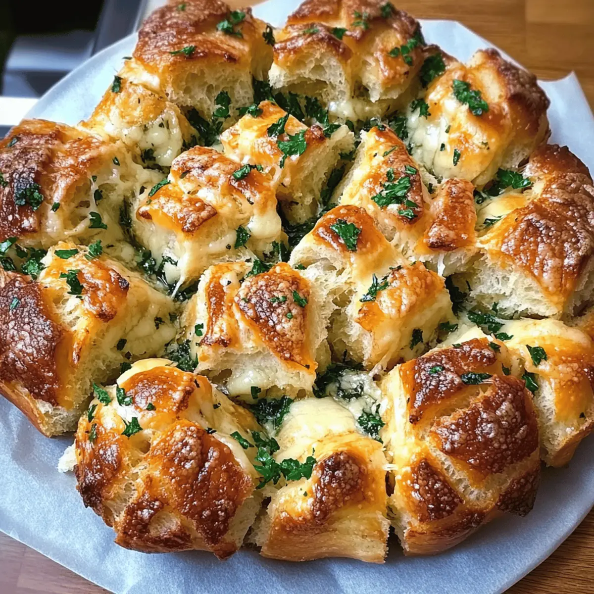 Käse Knoblauch Zupfbrot für Partys und Snacks