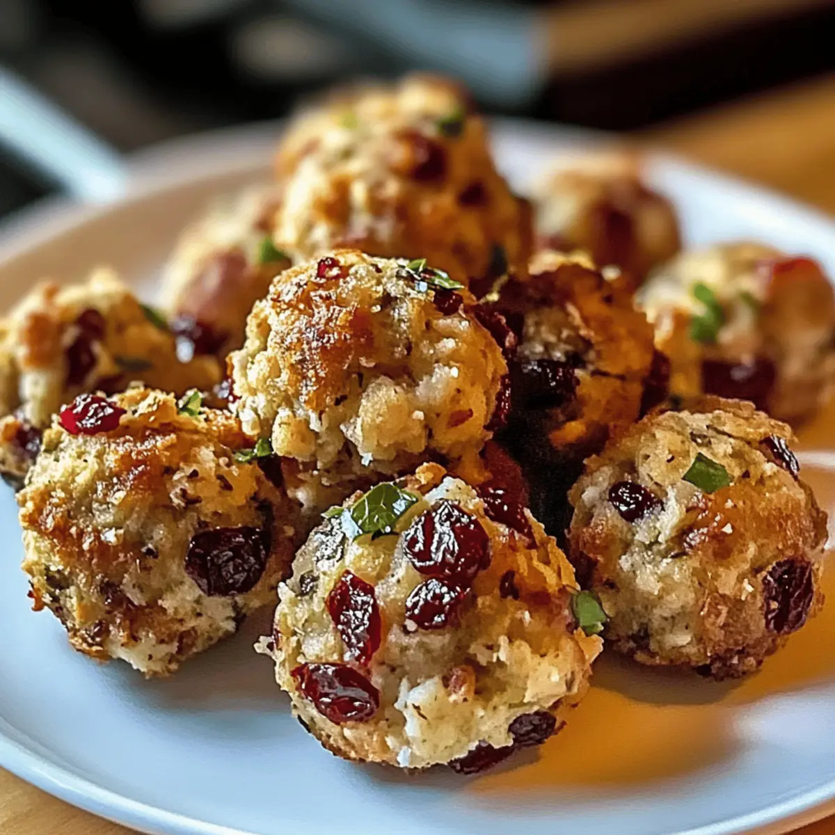 Einfaches Rezept für Cranberry-Putenfüllungsbällchen