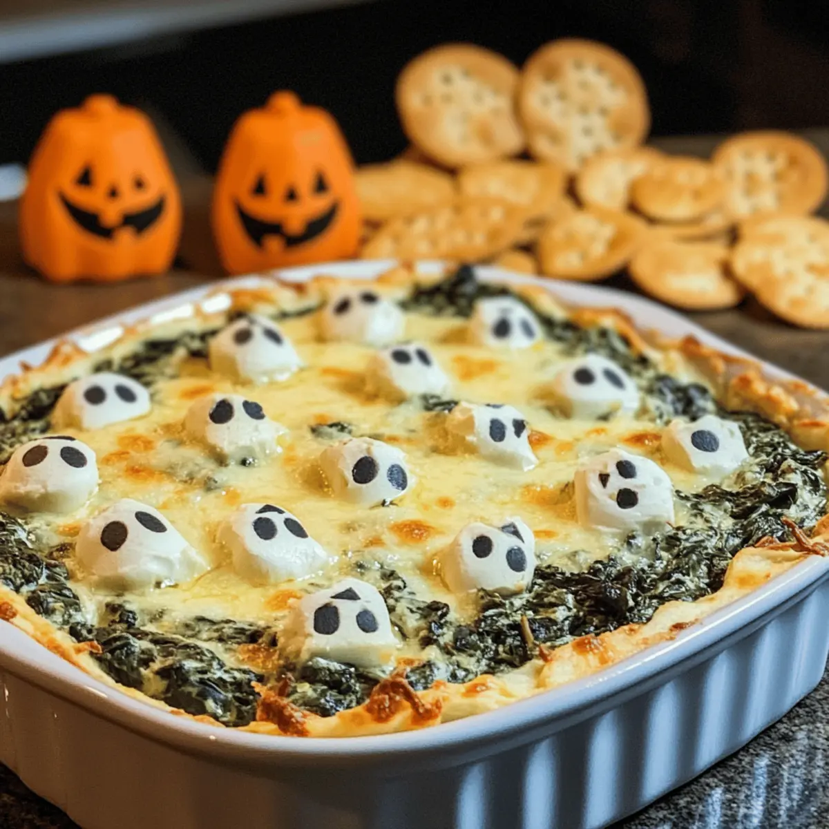 Spooky Halloween Grabschplatz Spinat Dip Rezept