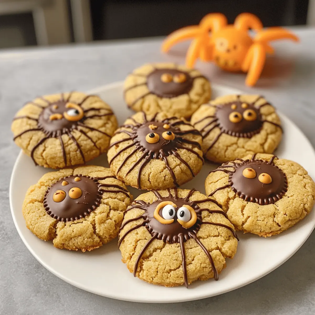 Erdnussbutter-Spinnen-Halloween-Kekse zum Verlieben