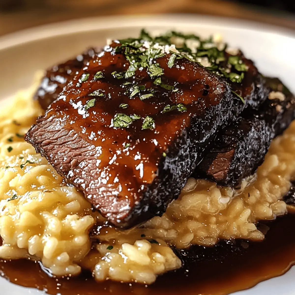 Zarte Rinderbrust in Cola mit Parmesan-Risotto genießen