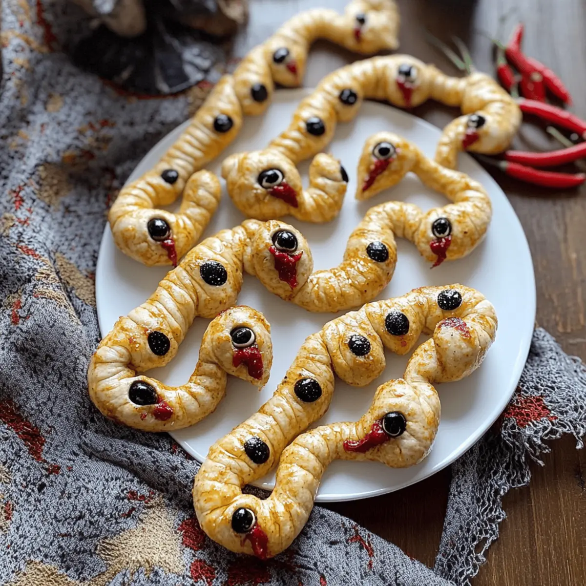 Pizza-Schlange für Halloween - Einfaches Fingerfood