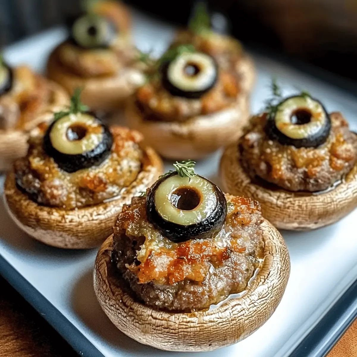 Gefüllte Pilz-Augäpfel für gruselige Partys