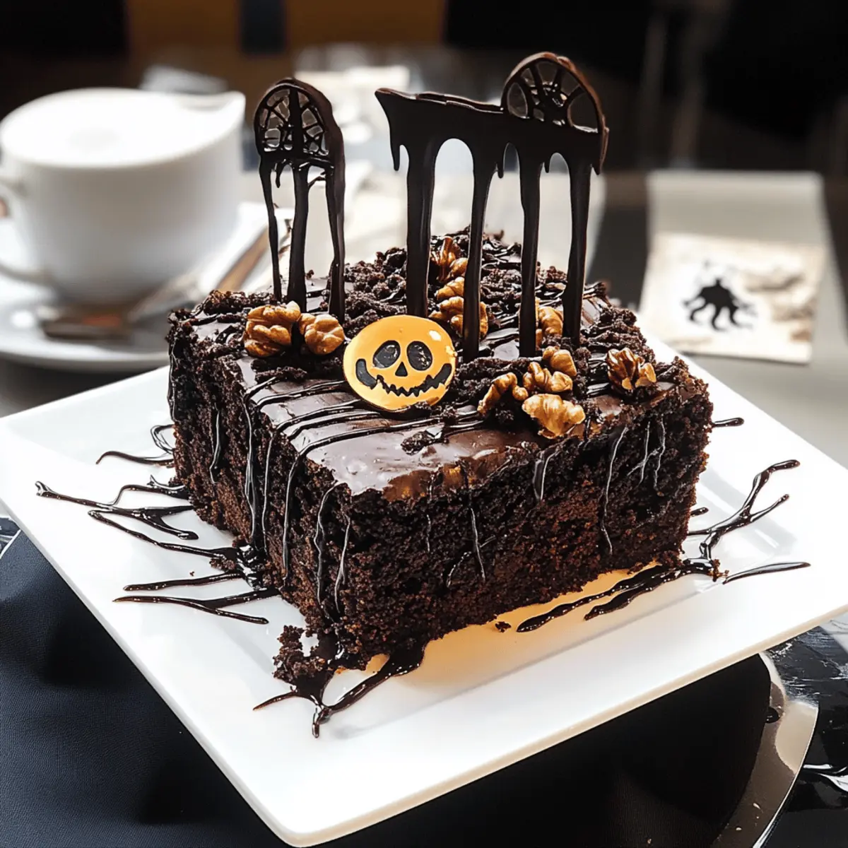 Schokoladenbrownie-Friedhof für dein Halloween-Fest