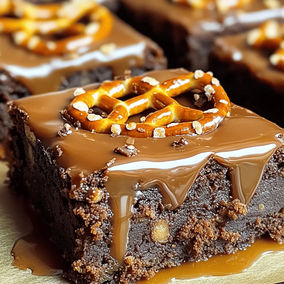Karamell-Brezel-Brownies für den ultimativen Genuss